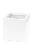 Variété de cache-pot: Cube métallic blanc
