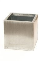 Variations of cachepots: Silver metal cube